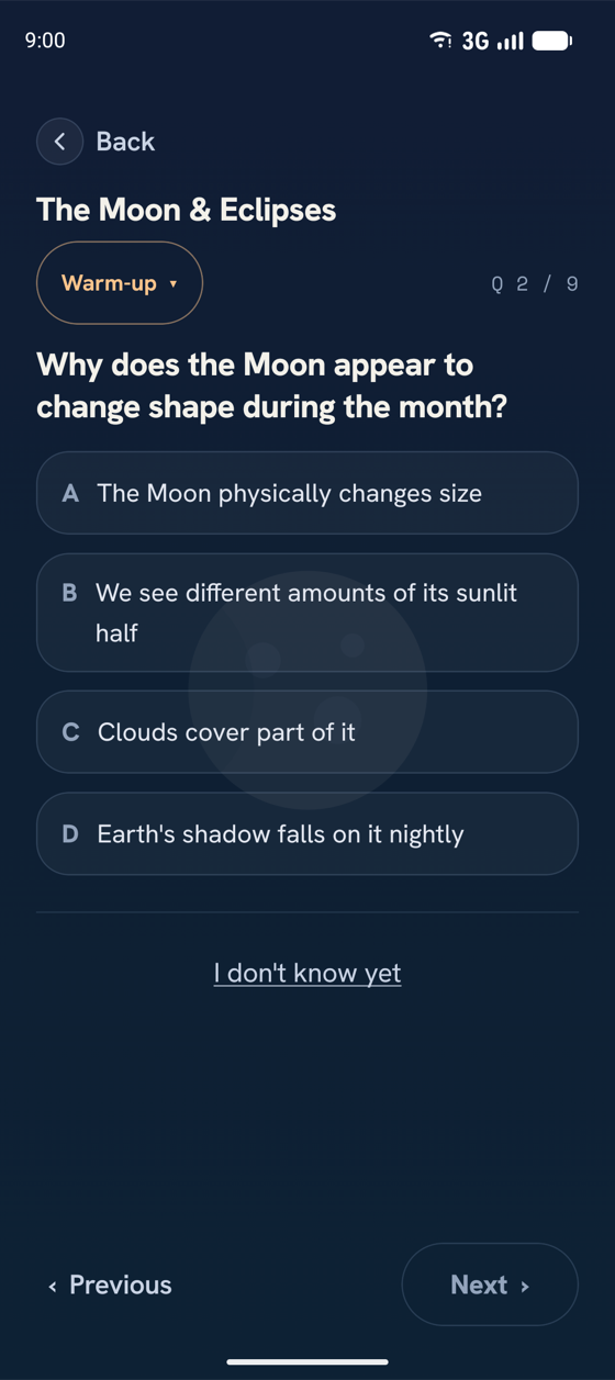A friendly multiple-choice quiz question